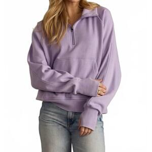 NEW PANACHE APPAREL quarter zip sweatshirt in lavender